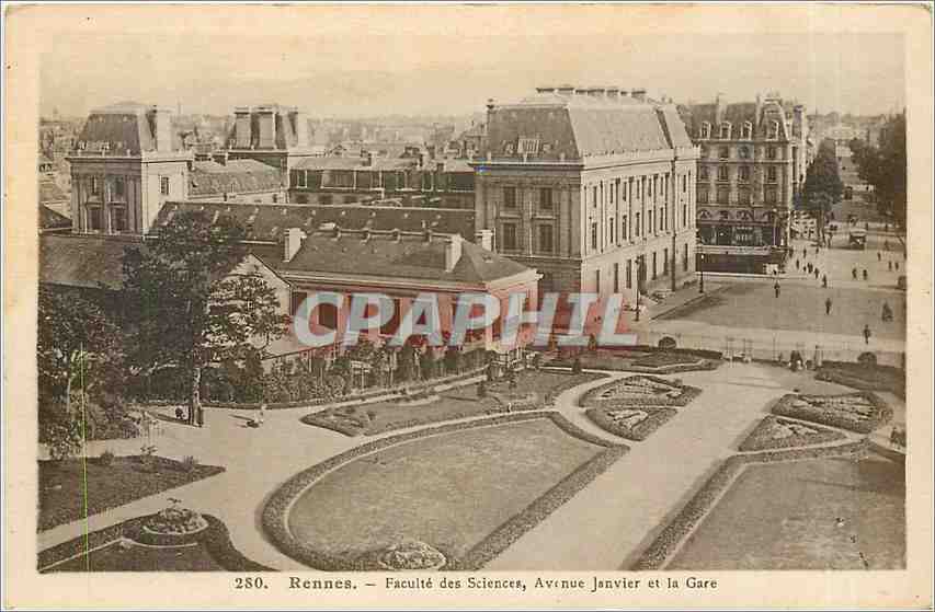 CPA RENNES-Facultes des Sciences  Avenue Janvier et la Gare