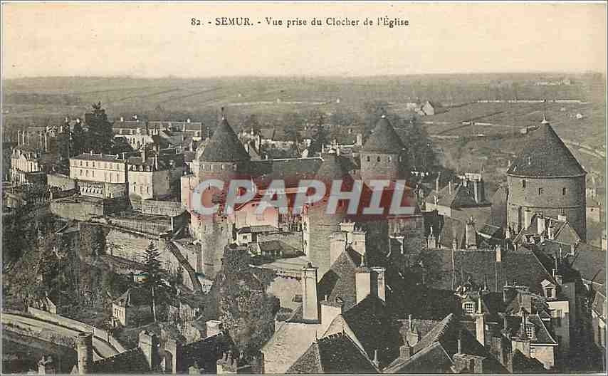 CPA SEMUR-Vue prise du Clocher de l'Eglise