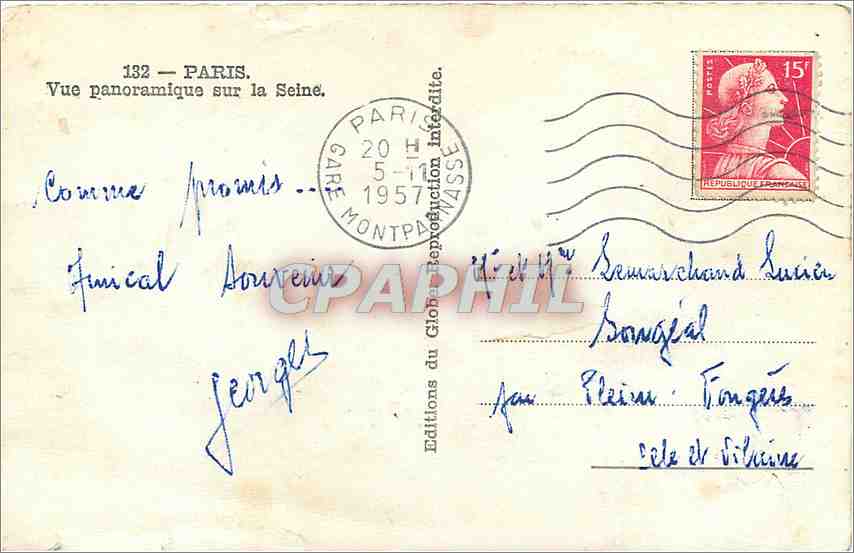 CPA PARIS-Vue panoramique sur la Seine — Rückseite