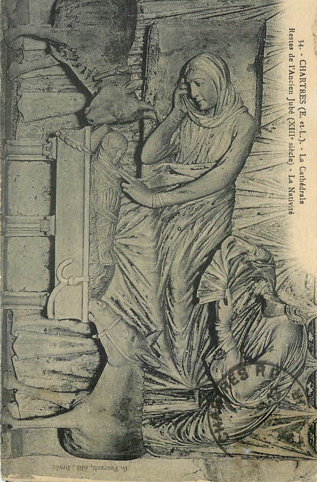 CPA CHARTRES(E.L)-La Cathedrale .Restes de l'Ancien Jube(XIII eme s) La Nativite