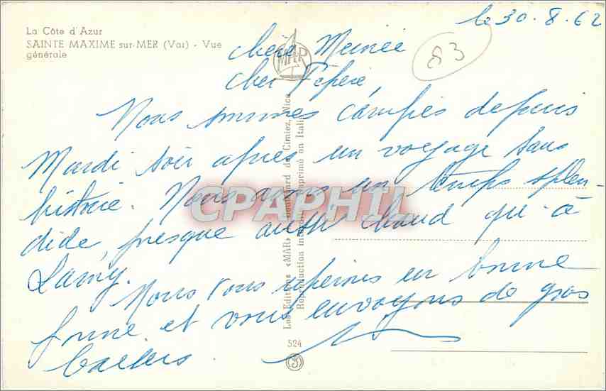 CPA SAINTE MAXIME SUR MER (Var)-vue generale — Rückseite