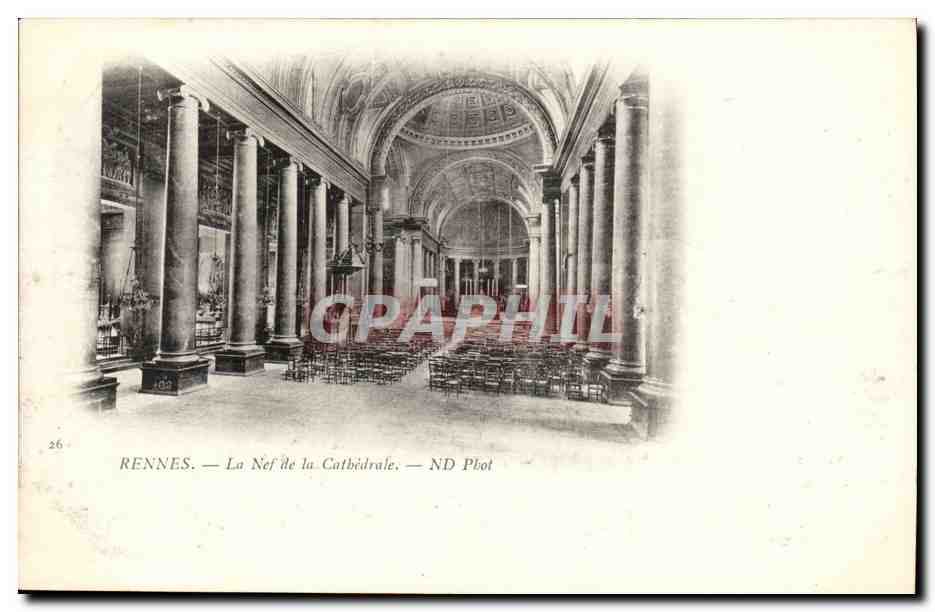 Rennes - La Nef de la Cathedrale - CPA 