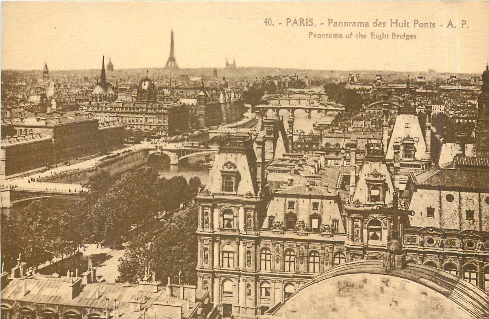 CPA Paris Panorama des Huit Ponts 