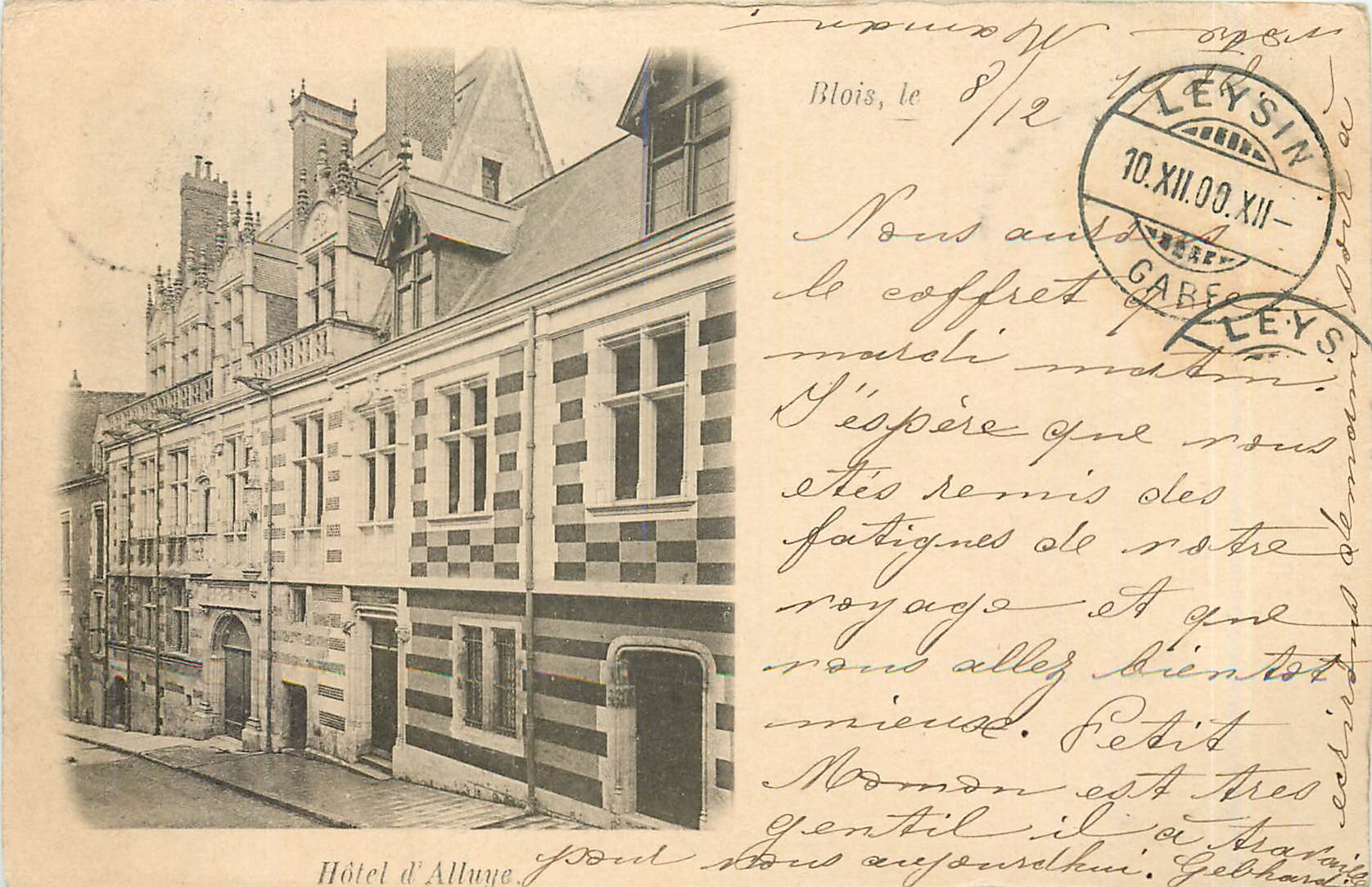 CPA Blois le Hotel d'Alluye Carte 1900
