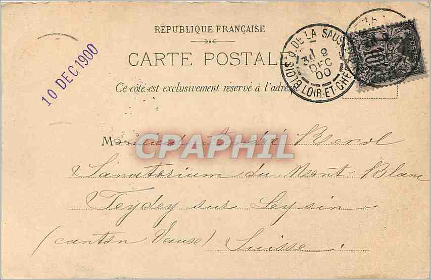 CPA Blois le Hotel d'Alluye Carte 1900 — Verso