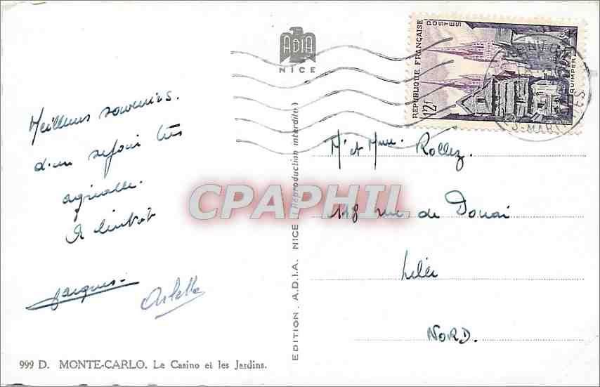CPA Monte Carlo Le Casino et les Jardins  — Rückseite