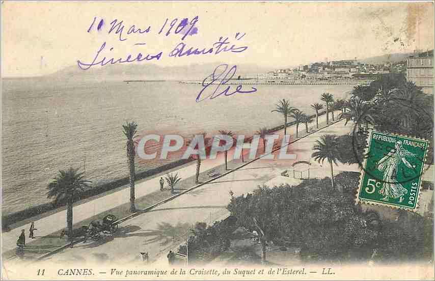 CPA Cannes Vue Panoramique de la Croisette du Suquet et de l'Esterel 