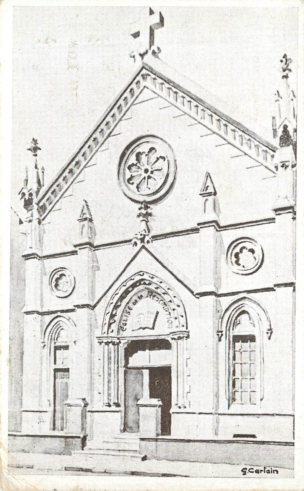 CPA Eglise Reformee Temple de la Redemption Cannes rue Notre Dame 