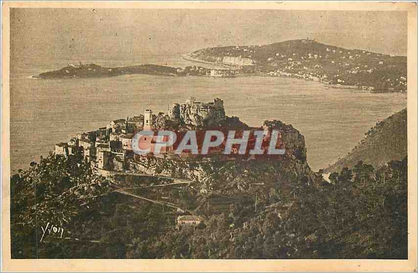 CPA Cote d'Azur Eze Alpes Maritimes Vue generale du Village 