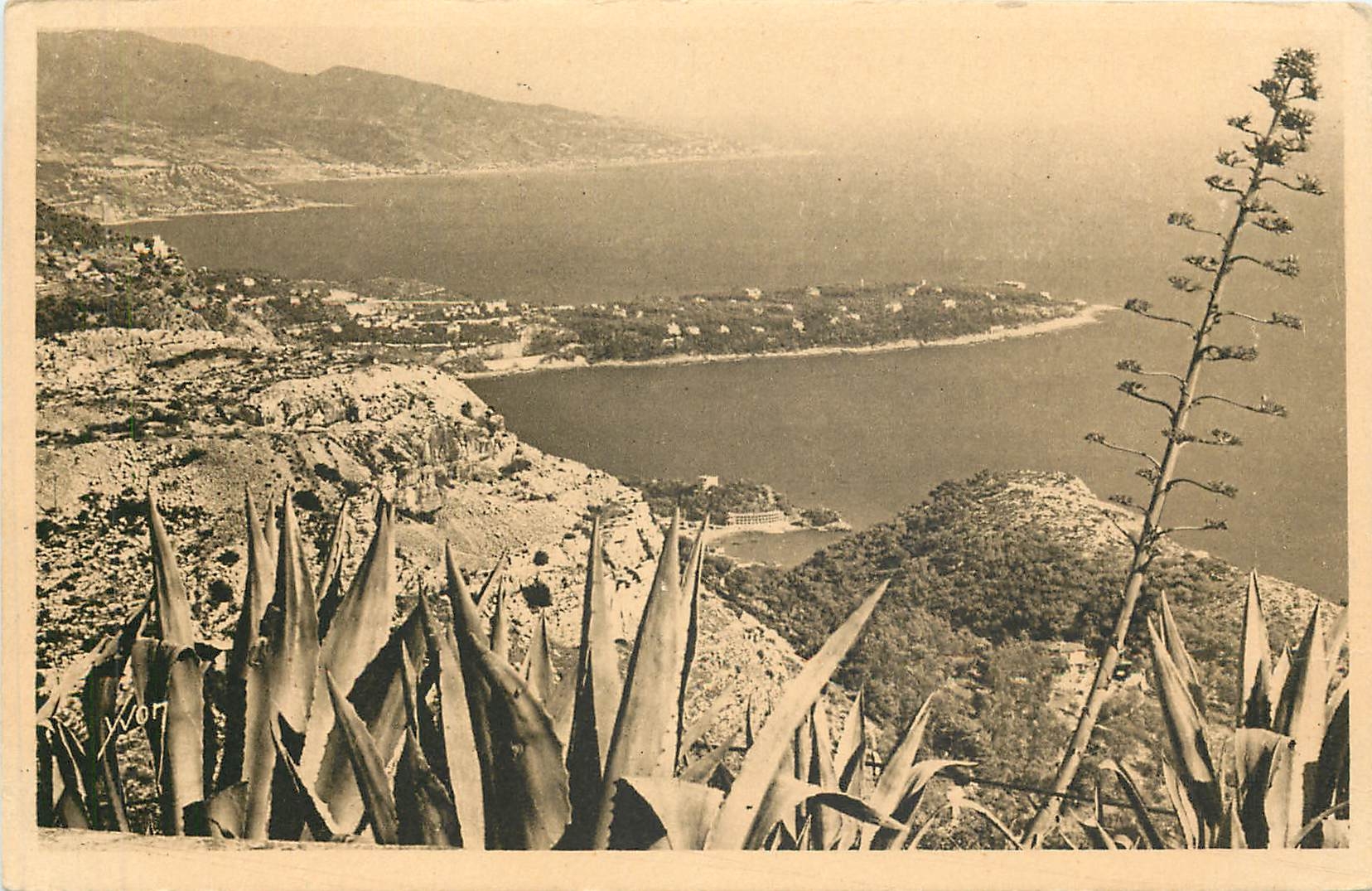 CPA Cote d'Azur Le Cap Martin vu du Rond Point de la Turbie Alpes Maritimes 