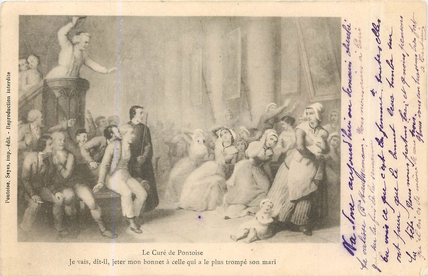 CPA Le Cure de Pontoise Je Vais dit il jeter mon bonnet a celle qui a le plus trompe son mari 