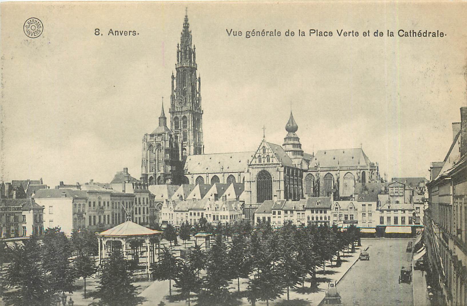 CPA Anvers Vue generale de la Place Verte et de la Cathedrale 