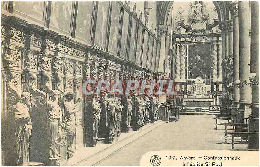 CPA Anvers Confessionnaux a l'Eglise St Paul 