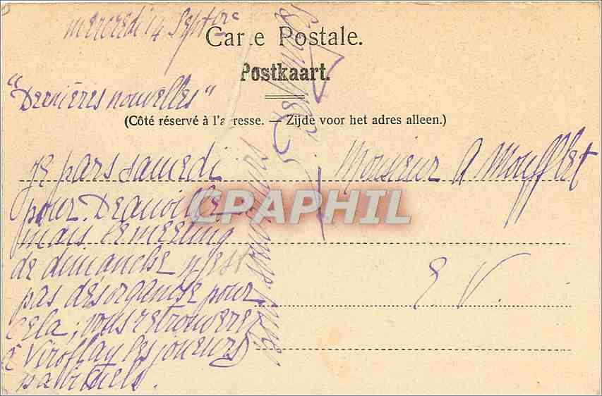CPA Environs de Bruxelles Chateau au d'Elewyt  — Rückseite