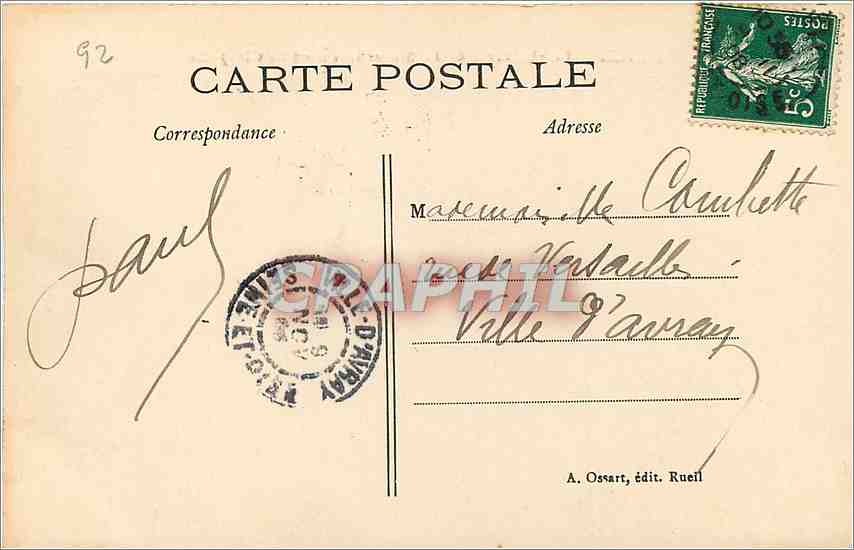CPA Rueil Le Chateau de la Malmaison et la Chapelle  — Rückseite
