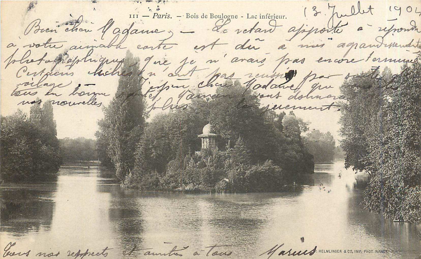 CPA Paris Bois de Boulogne Lac Inferieur 