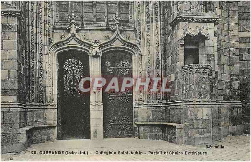 CPA Guerande Loire Inf Collegiale Saint Aubin Portail et Chaire Exterieure 