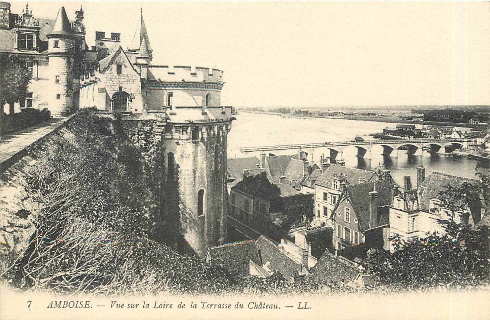CPA Amboise Vue sur la Loire de la Terrasse du Chateau 