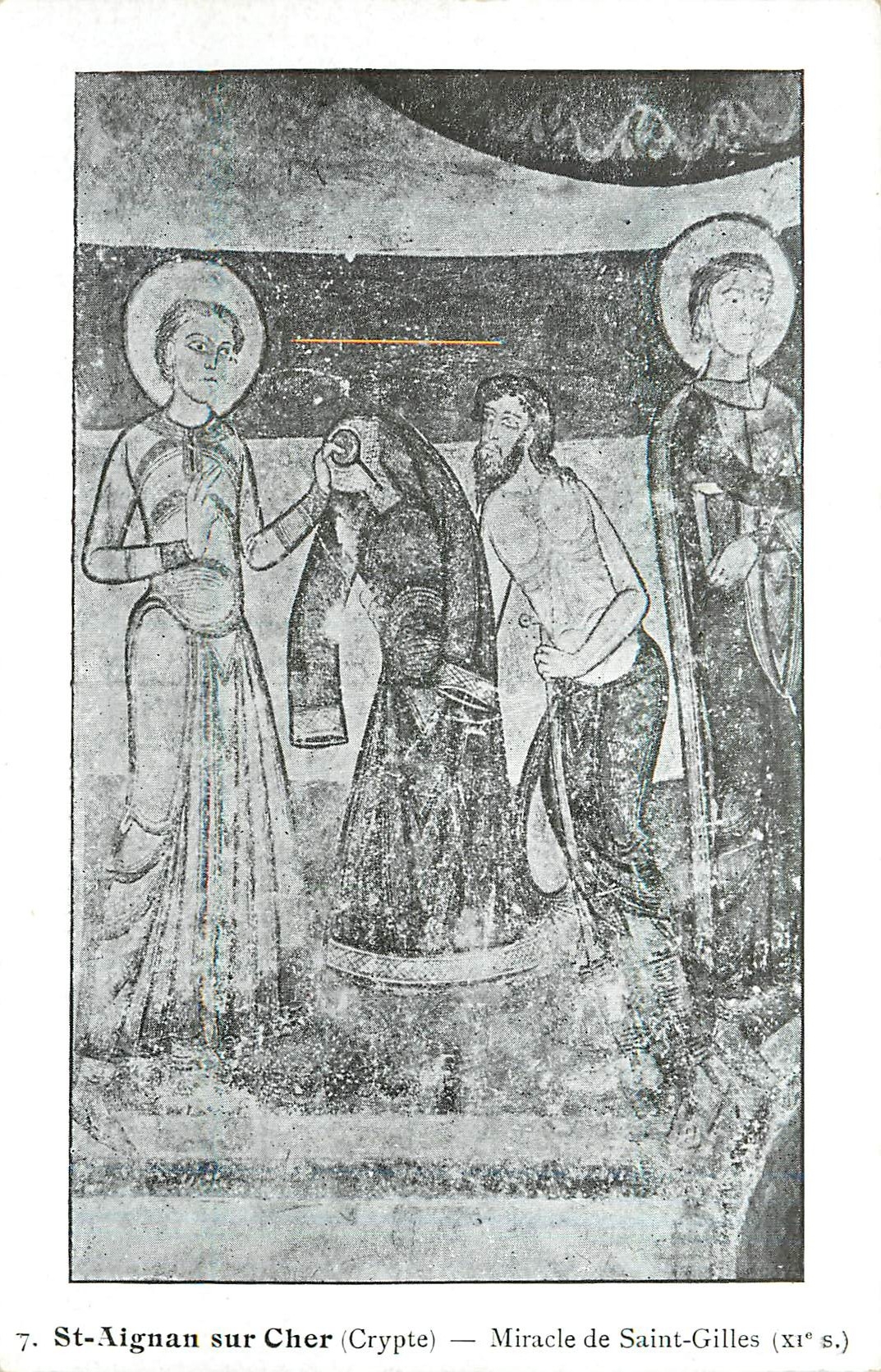 CPA Saint Aignan sur Cher Crypte Miracle de Saint Gilles 