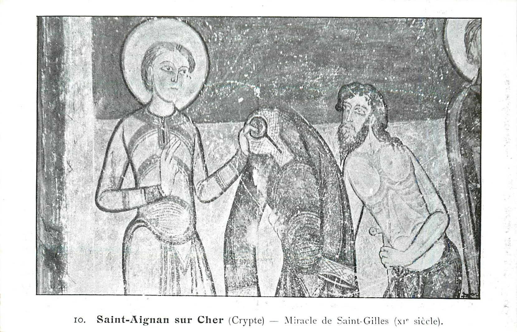 CPA Saint Aignan sur Cher Crypte Miracle de Saint Gilles 