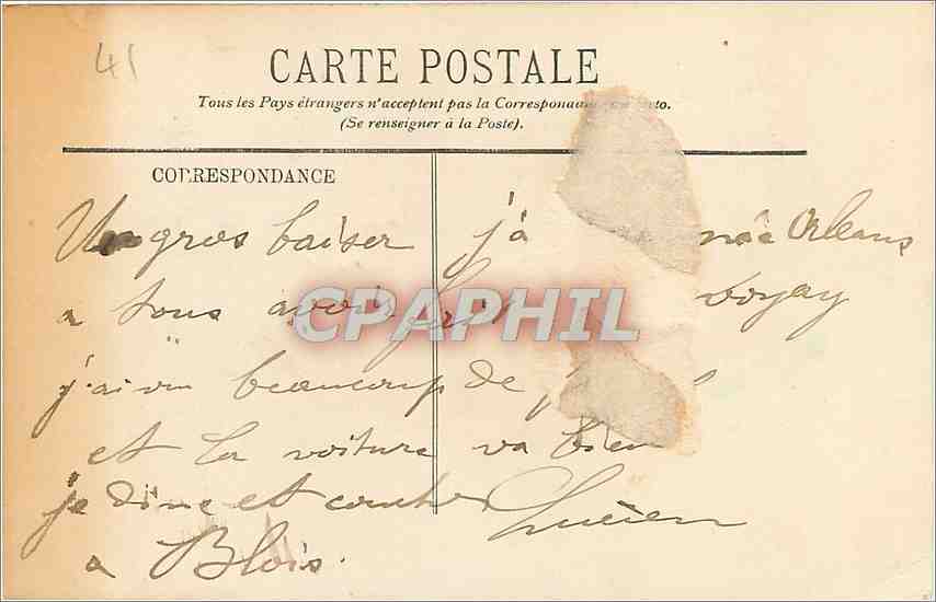 CPA Blois Le Pont sur la Loire  — Verso