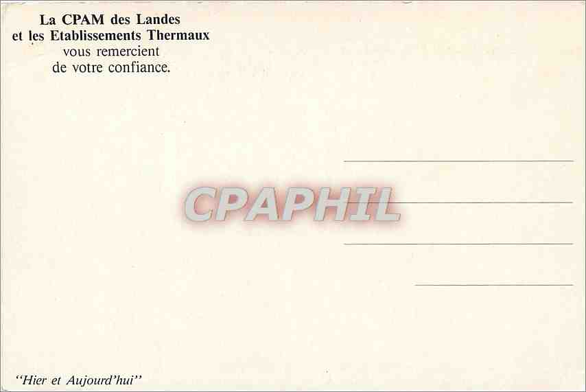 CPM La CPAM des Landes et les Etablissements Thermaux vous remercient de votre confiance  — Rückseite