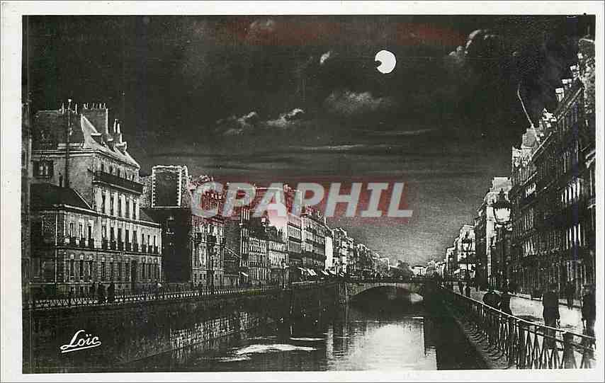 CPA Rennes Les Quais au Clair de Lune 