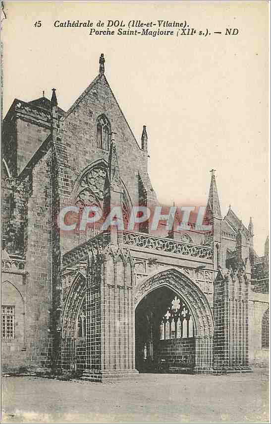 Cathédrale de DOL (Ille-et-Vilaine). — Porche Saint-Magloire (XIIe s.). — ND