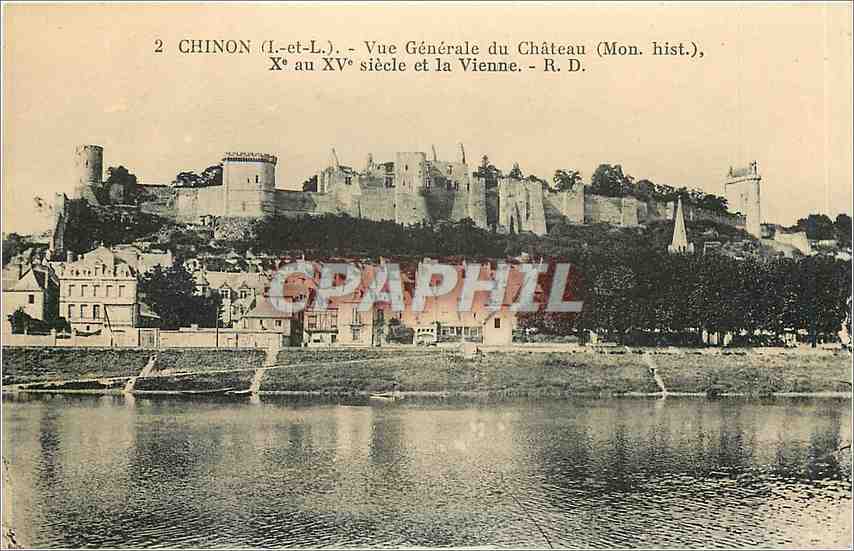 CPA Chinon I et L Vue Generale du Chateau Mon Hist 