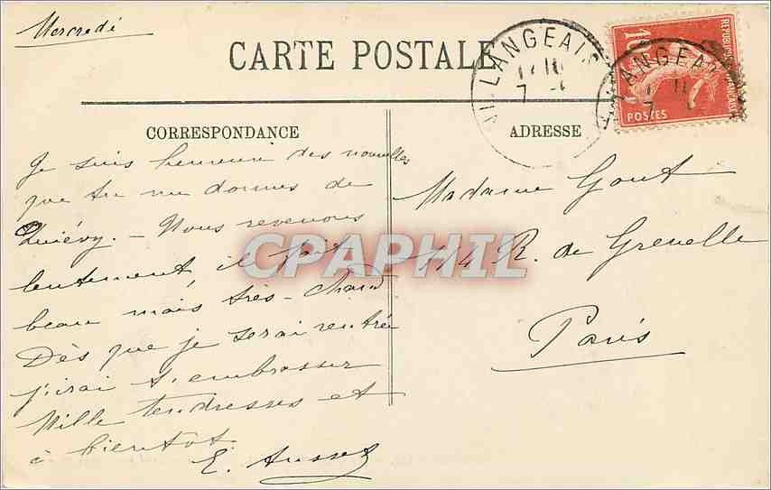 CPA Langeais Le Chateau Les Jardins et le Pont suspendu  — Rückseite