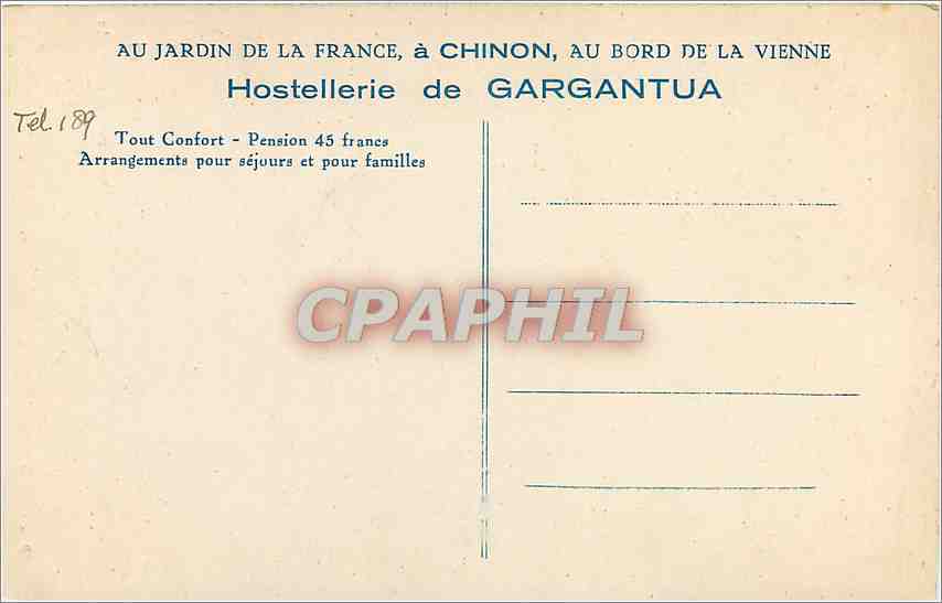 CPA Chinon rue du Palais palais du Baillage  — Rückseite