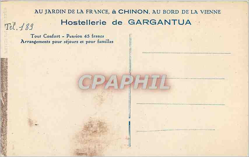 CPA Chinon Palais du Baillage  — Rückseite