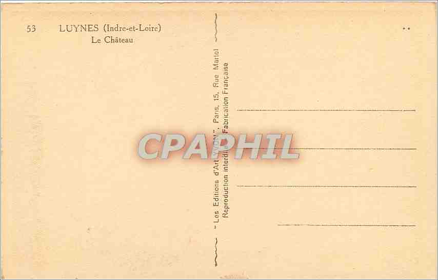 CPA Luynes Indre et Loire Le Chateau  — Rückseite