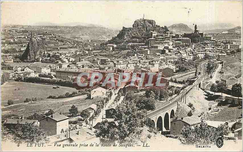 CPA Le Puy Vue generale prise de la Route de Saugues 