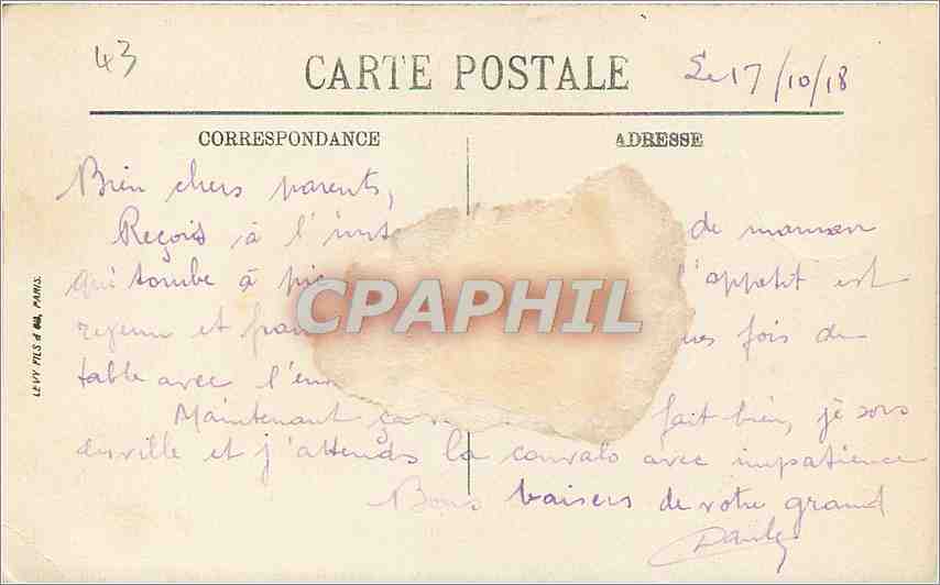CPA Le Puy Vue generale prise de la Route de Saugues  — Rückseite