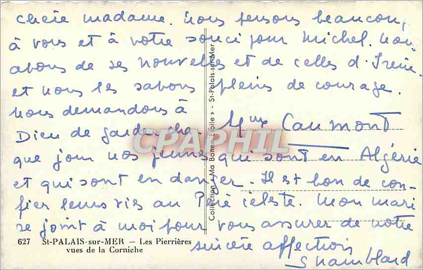 CPA St Palais sur Mer Les Pierrieres vues de la Corniche  — Verso