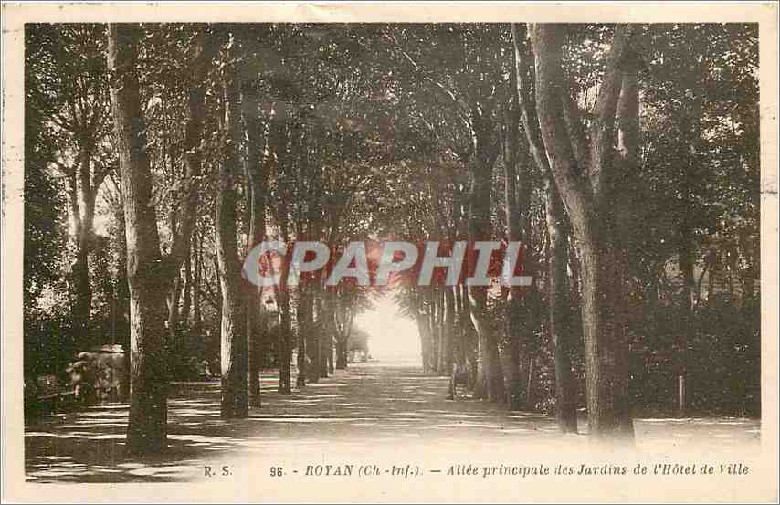 Royan (Charente-Inférieure) — Allée principale des Jardins de l'Hôtel de Ville — R.S. 96