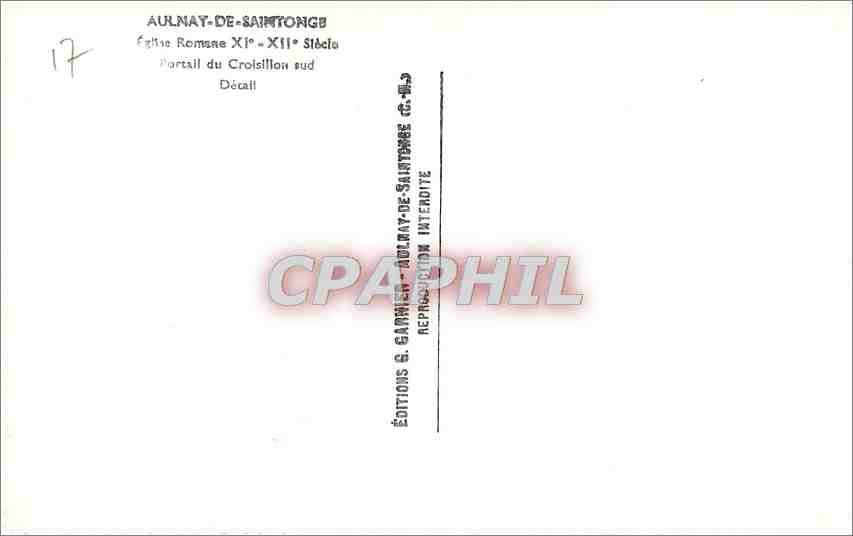 CPA Aulnay de Saintonge Eglise Romane  — Back