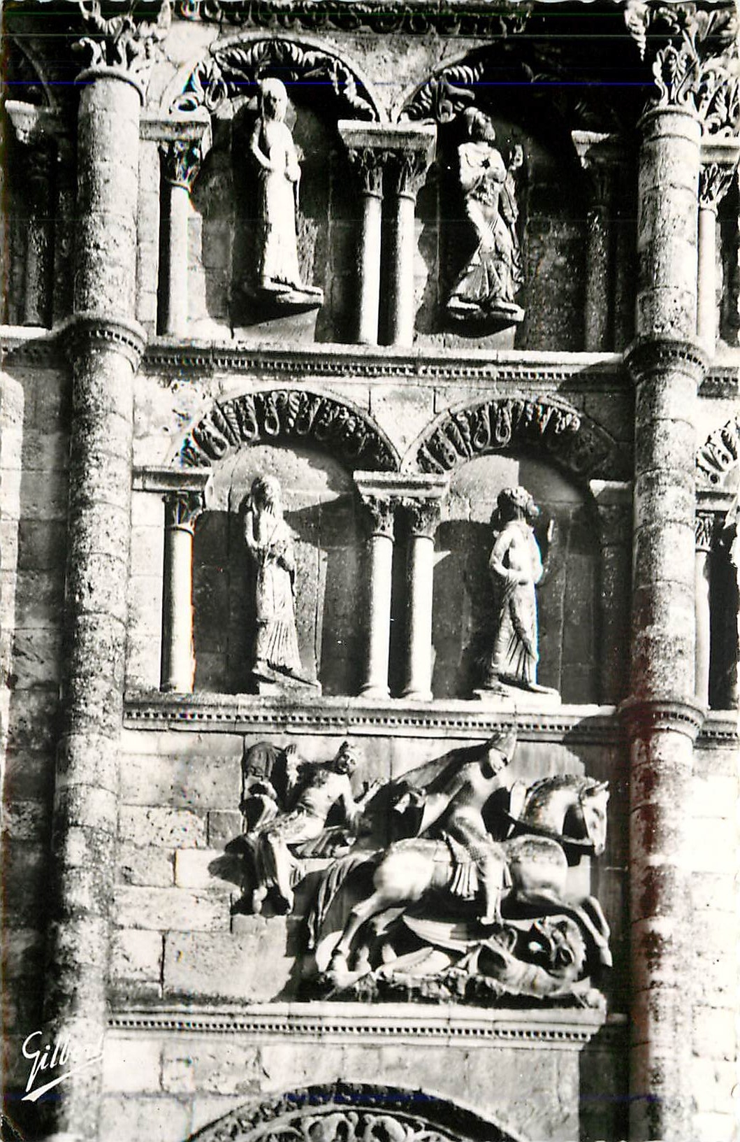 Cathédrale Saint-Pierre d'Angoulême — Détails de la façade Saint-Georges — Éditions Charentaises d'Art A. GILBERT