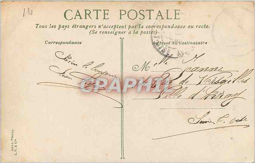 CPA Trouville Depart du Bateau du Havre  — Verso
