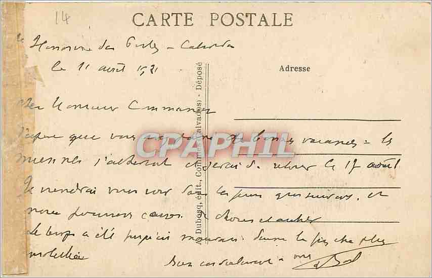 CPA Port en Bessin La Tempete du 21 Fevrier  — Verso
