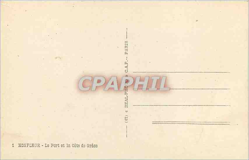 CPA Honfleur Le Port et la Cote de Grace Bateaux — Rückseite