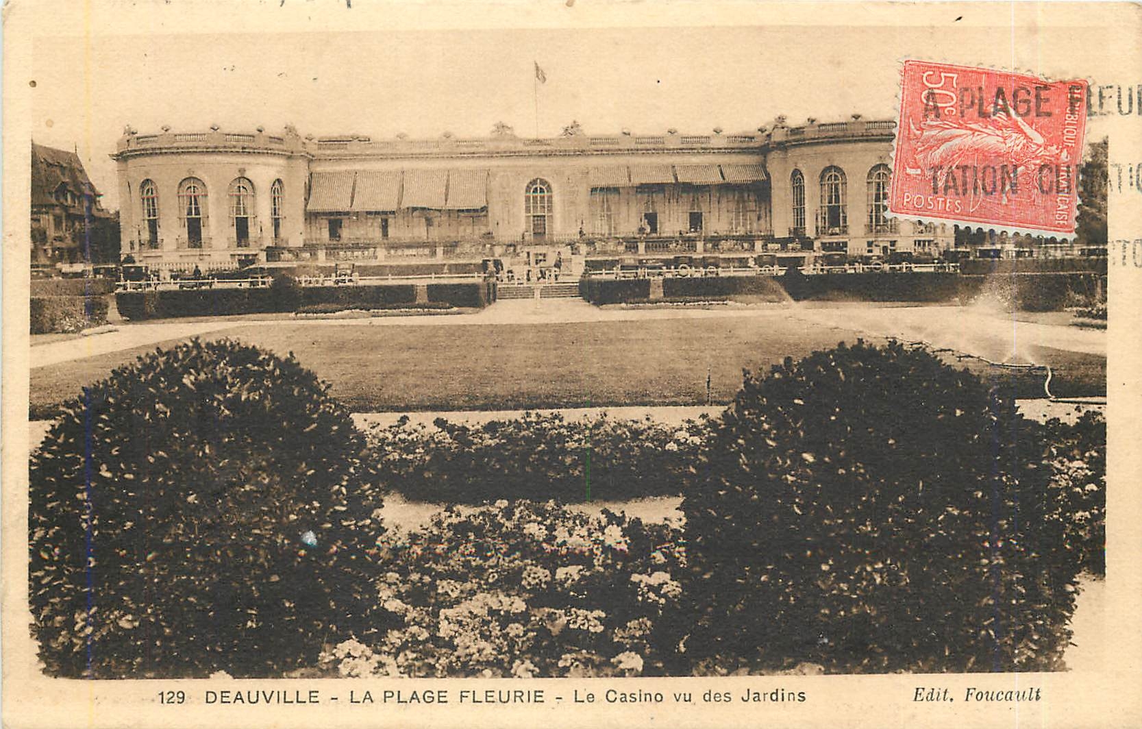 CPA Deauville La Plage Fleurie Le Casino vu des Jardins 