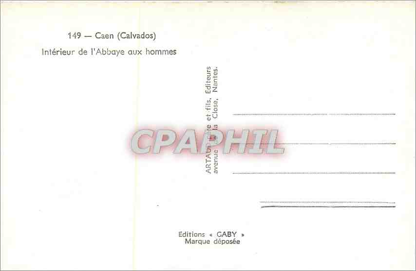 CPA Caen Calvados Interieur de l'Abbaye aux hommes  — Verso