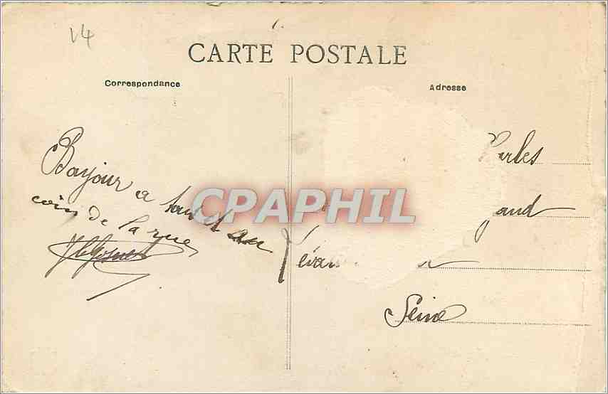 CPA Caen L'Orne et la Passerelle Caserne Hamelin — Verso