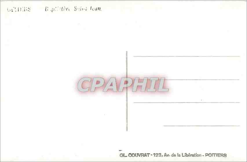 CPA Poitiers Baptistere Saint Jean  — Verso