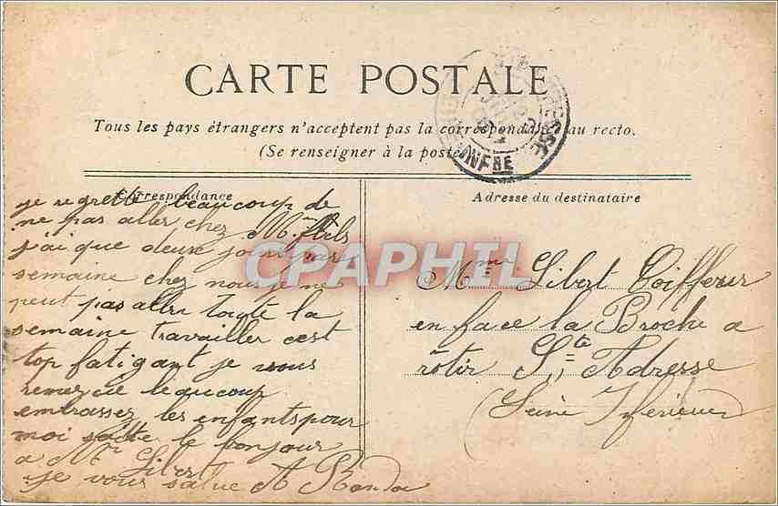 CPA Le Havre L'Hotel de Ville et le jardin public  — Rückseite