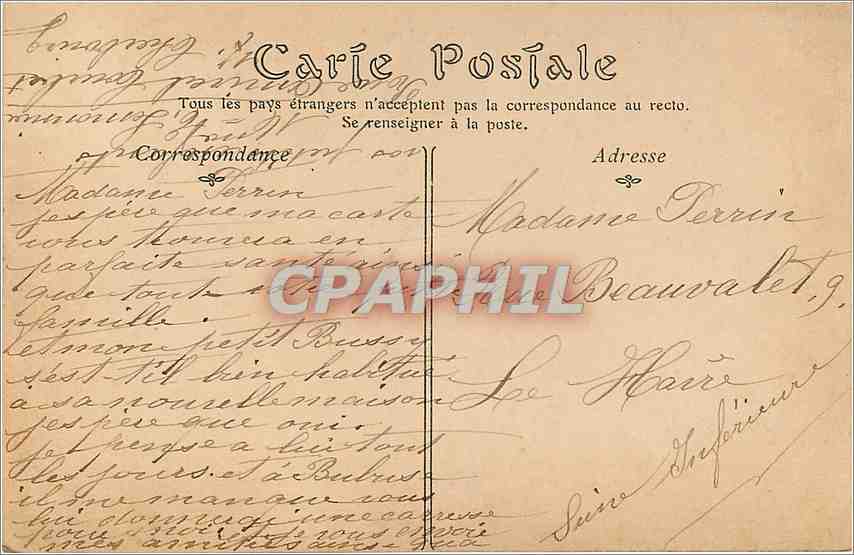 CPA Cherboug La Statue de Napoleon 1er et la Rade  — Verso