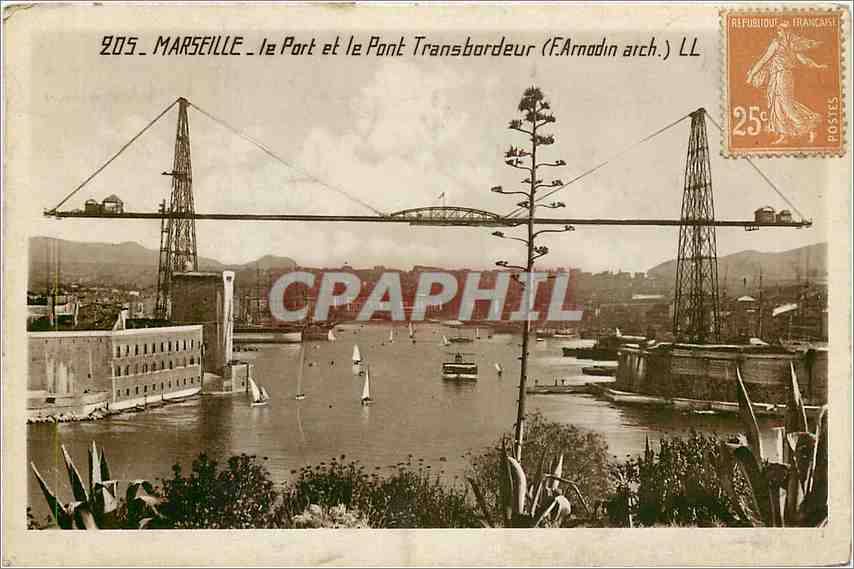 CPA Marseille le port et le Pont Transbordeur 