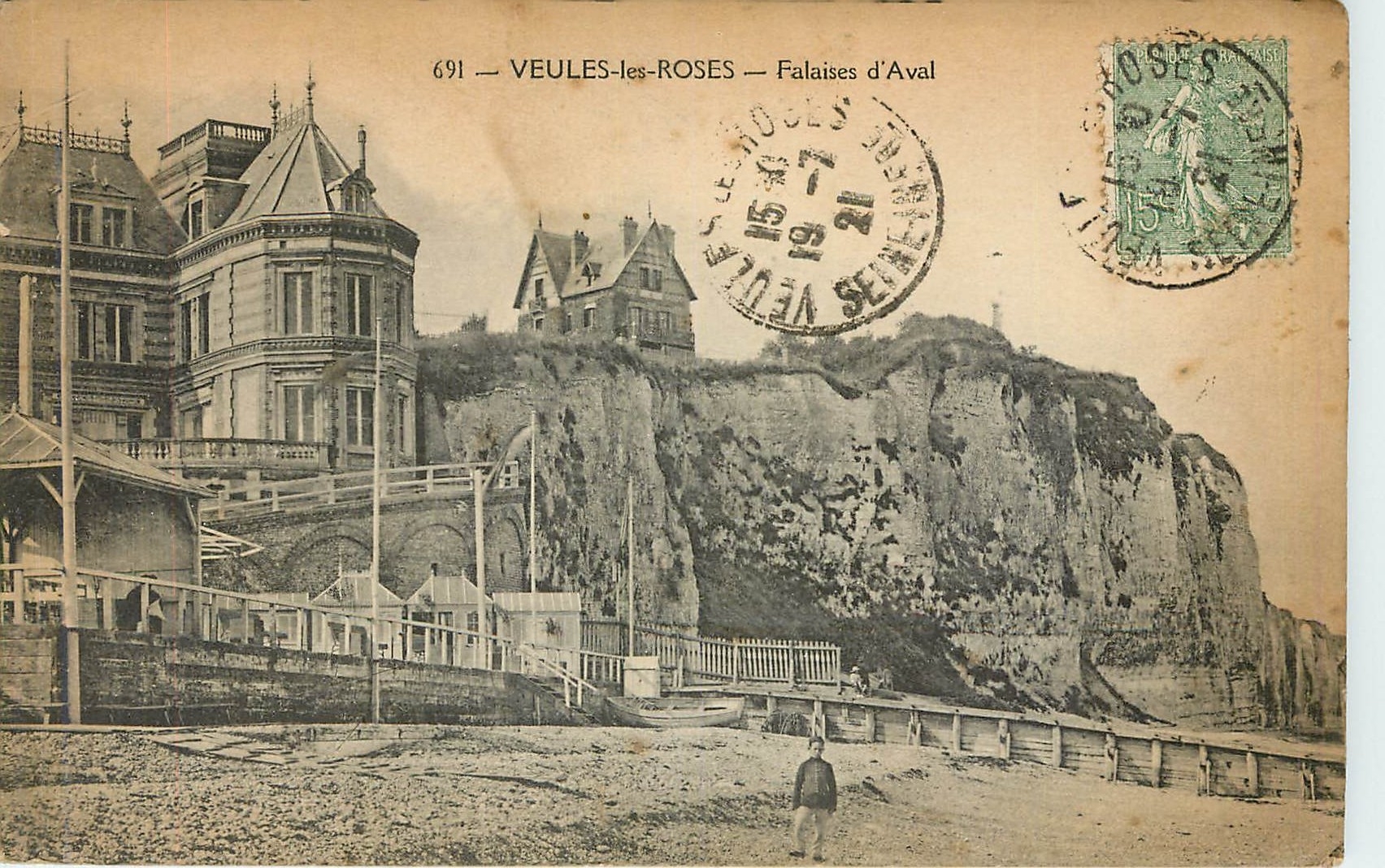CPA Veules les Roses Falaises d'Aval 